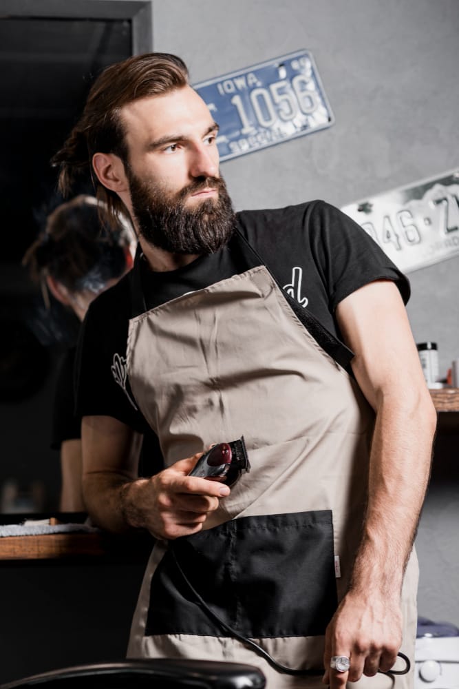 Portrait of barber Marco Steel